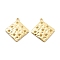 Brass Pendants, Cadmium Free & Nickel Free & Lead Free, Rhombus with Star Charms, Real 18K Gold Plated, 31x28x3mm, Hole: 2mm