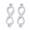Tarnish Resistant 201 Stainless Steel Links connectors, Laser Cut, Infinity, Stainless Steel Color, 20x6x1mm, Hole: 1.2mm