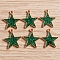 Glitter Alloy Enamel Pendants, Light Gold, Star Charm, Green, 18x16mm, 10pcs/set