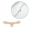 Brass Micro Pave Clear Cubic Zirconia Toggle Clasps Parts, Bar, Real 14K Gold Plated, 10.5x29.5x3.5mm, Hole: 1.2mm