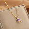 Colorful Rhinestone Pendant Necklace Minimalist Style Fashion Jewelry
