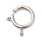 Brass Spring Ring Clasps, Rack Plating, Nickel Free, Real Platinum Plated, 21x18x2.5mm, Hole: 2.5mm