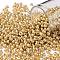 8/0 Glass Seed Beads, Metallic Colours Style, Round, Gold, 8/0, 3mm, Hole: 1mm, about 1111pcs/50g