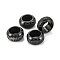 Frosted 201 Stainless Steel European Beads, Rondelle, Electrophoresis Black, 8x4mm, Hole: 5mm