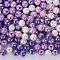 400Pcs 4 Colors Opaque Acrylic Beads, AB Color Plated, Round, Mixed Color, 8x7mm, Hole: 2mm, about 100pcs/color