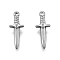Non-Tarnish 304 Stainless Steel Pendants, Sword, Stainless Steel Color, 24x9x4mm, Hole: 1.8mm