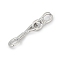 Brass Fold Over Clasps, Cadmium Free & Nickel Free & Lead Free, Platinum, 27.5mm