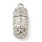 Brass Pendants, Column Charms, Long-Lasting Plated, Rack Plating, Lead Free and Cadmium Free, Platinum, 29.5x12.5mm, Hole: 2.5mm