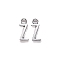 Tibetan Style Alloy Pendants, Cadmium Free & Lead Free, Letter.Z, Z: 16x6x2mm, Hole: 2mm, about 1470pcs/1000g