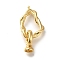 Brass Fold Over Clasps, Cadmium Free & Nickel Free & Lead Free, Irregular Shape, Real 18K Gold Plated, 30mm