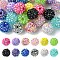 24Pcs 12 Colors Resin Rhinestone Beads, with Acrylic Round Beads Inside, for Bubblegum Jewelry, Mixed Color, 16x14mm, Hole: 2~2.5mm, 2pcs/color