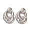 Brass Pendants, Cadmium Free & Lead Free, Twisted Hoop, Platinum, 28x24x4.5mm, Hole: 3x2.5mm