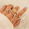 5Pcs Alloy Finger Rings Sets, Golden, Inner Diameter: 16~18mm