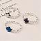 Cross Non-Magnetic Synthetic Hematite Beaded Stretch Rings, Mixed Color, 20mm