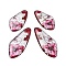 4Pcs Transparent Epoxy Resin Butterfly Wings Pendants, with Gold Foil & Glitter Powder, Hot Pink, 29.5~40x15~17x2~2.5mm, Hole: 1.1mm