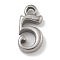 Anti-Tarnish 304 Stainless Steel Charms, Number 5 Charm, Stainless Steel Color, 13.5x6.5x2.7mm, Hole: 1.8mm