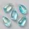 Handmade Gold Sand Lampwork Pendants, Teardrop Charm, Light Blue, 14x7.5x5mm, Hole: 1.2mm