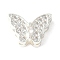 Brass Micro Pave Cubic Zirconia Beads, Cadmium Free & Nickel Free & Lead Free, Butterfly, Clear, 925 Sterling Silver Plated, 8.5x12x5.5mm, Hole: 2mm