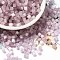 Glass Seed Beads, Imitation Cat Eye, Round Hole, Hexagon, Lavender Blush, 3.5x3.8x3.5mm, Hole: 1mm, about 6338pcs/pound