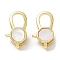 Rack Plating Brass Lobster Claw Clasps, with Natural Shell, Cadmium Free & Lead Free, Long-Lasting Plated, Octagon, Real 18K Gold Plated, 18x10x5.5mm, Hole: 3x1.5mm