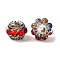 Sparkling Acrylic Rhinestone Round Beads, with Resin, Focal Pen Beads, Red, 20x14mm, Hole: 2.5mm