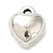 Alloy Pendants, Heart, Platinum, 8x7x4.5mm, Hole: 0.7mm