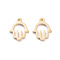 304 Stainless Steel Charms, Laser Cut, Hamsa Hand/Hand of Miriam, Real 18K Gold Plated, 12x9x1mm, Hole: 1.2mm