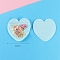 Plastic Zip Lock Bag, Storage Bags, Self Seal Bag, Heart, Pale Turquoise, 10x10cm