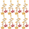 8Pcs Thanksgiving Day Alloy & Acrylic Pendant Decorations, with Alloy Swivel Clasps, Leaf, 80mm