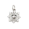 Brass Micro Pave Cubic Zirconia Pendants, Heart Charms, with Jump Ring, Rack Plating, Long-Lasting Plated, Lead Free & Cadmium Free, Platinum, 13.5x12x2mm, Hole: 3.5mm