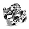 Non-Tarnish Steam Punk Style 316L Surgical Stainless Steel Skull Finger Rings, Double Skeleton Rings for Men, Stainless Steel Color, US Size 12(21.4mm)