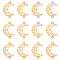 20Pcs Zinc Alloy Connector Charms, Open Back Bezel Links, For DIY UV Resin, Epoxy Resin, Pressed Flower Jewelry, Moon with Star, Golden, 34x21x1.5mm, Hole: 2.2mm