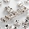 Brass Crystal Rhinestone Spacer Beads, Grade B, Rondelle, Silver, 5x2.5mm, Hole: 1mm
