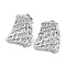 Non-Tarnish 304 Stainless Steel Rectangle Net Ear Studs for Women, Stainless Steel Color, 22x21mm