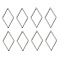 Brass Linking Rings, Nickel Free, Real Platinum Plated, Rhombus, 23x14x1mm