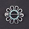 316L Surgical Stainless Steel Aquamarine Rhinestone Nipple Rings, Stainless Steel Color, Flower, Bar Length: 16mm, Pin: 1.6mm