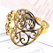 201 Stainless Steel Finger Rings, Flower, Golden, Inner Diameter: 18mm