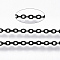 304 Stainless Steel Cable Chains, Soldered, Flat Oval, Gunmetal, 2x1.6x0.3mm, about 2m/Strand