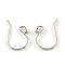 Tarnish Resistant 201 Stainless Steel Earring Hooks, Ear Wire, Stainless Steel Color, 15x10x0.6mm, 22 Gauge, Pin: 0.6mm