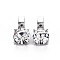 Transparent Glass Pendants, with Brass Findings, Long-Lasting Plated, Faceted, Flat Round, Platinum, 16x8x8mm, Hole: 6.5mm