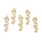 Brass Micro Pave Clear Cubic Zirconia Pendants, with Jump Ring, Long-Lasting Plated, Heart, Real 18K Gold Plated, 28.5x9x2mm, Jump Rings: 5x1mm, 3mm Inner Diameter