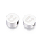 Tarnish Resistant 304 Stainless Steel Beads, Flat Round with Letter, Letter.U, 10x4.5mm, Hole: 2mm
