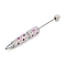 Polymer Clay Rhinestones Ball-Point Pen, Beadable Pen, with Iron Findings, for DIY Personalized Pen with Jewelry Beads, Rhombus, Fuchsia, 145x15~16mm