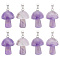 10Pcs Natural Amethyst Pendants, with Stainless Steel Snap On Bails, Mushroom Shaped, 24~25x16mm, Hole: 5x3mm