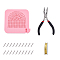 DICOSMETIC Jewelry Wire Shaping Jig Kit Pink Plastic Plate with Alloy Sticks 1P Steel Cutting Pliers and Golden Jewelry Beading Copper Wire for Jewelry Making Supplies and Crafts