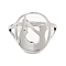 Non-Tarnish 304 Stainless Steel Yoga Adjustable Ring for Women, Stainless Steel Color, US Size 5 3/4(16.3mm)