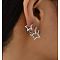 Star Alloy & Brass Hoop Earrings, Platinum, 13~17mm, about 3pcs/set