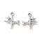 Rack Plating Alloy Crystal Rhinestone Pandants, Nickel Free, Star with Moon Charms, Platinum, 17x14.5x3.5mm, Hole: 1.6mm
