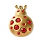 304 Stainless Steel Pendants, with Rhinestone, Ion Plating(IP), Ladybug, Golden, Red, 30.5x21.5x5mm, Hole: 1.5mm