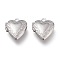 Non-Tarnish 316 Stainless Steel Locket Pendants, Photo Frame Charms for Necklaces, Heart, Stainless Steel Color, 15x13x4.5mm, Hole: 1.6mm, Inner Diameter: 8x6mm